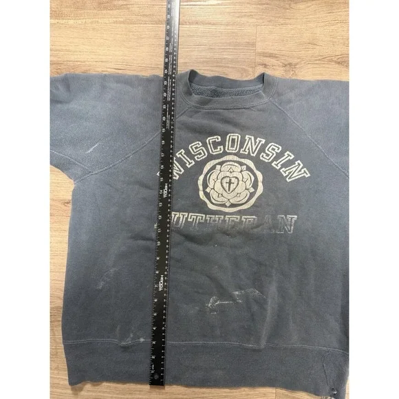 1950's 60's Flock print Sweat Dark Faded Navy 23x24